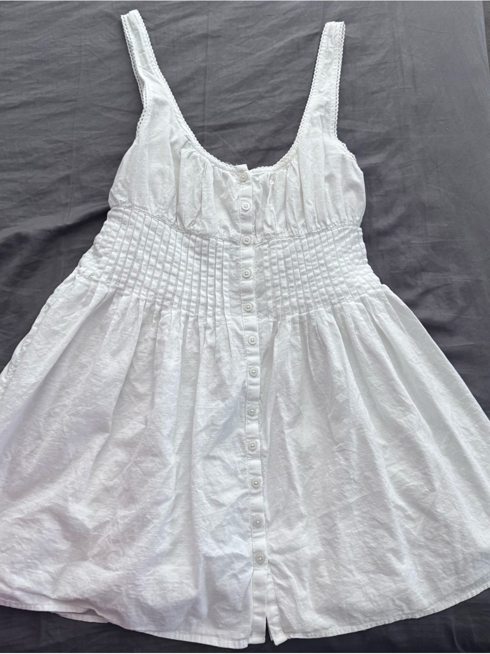 Nordstrom White Mini Button-Front Sundress - Picture 1 of 3